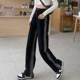 Women High Waist Casual Jeans Korean Style Vintage Streetwear Loose Straight Denim Pants