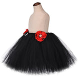 Flower Girls Witch Tutu Skirt Outfit for Kids Halloween Witches Costumes Baby Girl Tulle Skirts with Hat Children Fluffy Tutus