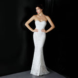 Sexy Bra Off Shoulder Sequins Evening Dress Formal Long Party Dress