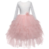 Red New Year Flower Girls Wedding Dress Princess Girl Party Dress Tulle Dress Christmas Children Costume for Kids Clothes 3 8T