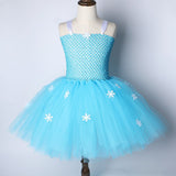 Princess Elsa Dresses for Girls Carnaval Costumes Kids Snow Queen Elza Fancy Tutu Dress with Snowflake Children Birthday Party