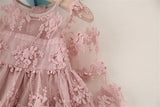Causal Dress For Little Girl Floral Embroidery Gown Wedding Prom Vestidos Birthday Pageant Evening Clothing 3-8Y Kid Lace Dress