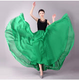 Chiffon Long Women Elegant Casual High Waist Boho Beach Maxi Solid Dance Skirt Streetwear