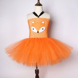Orange Fox Girls TuTu Dress Children Animal Costume Cartoon Kids Birthday Dresses for Baby Girls Halloween Cosplay Costumes Cute