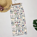 Women Summer Office Ladies Sexy Printed High-Waisted Midi Pencil Skirt