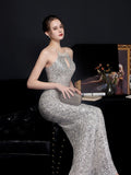 Halter Neck Evening Dress Sleeveless Mermaid Women Sequins Full Party Gowns Slim Prom Dress