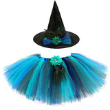 Flower Peacock Tutu Skirt Outfit for Girls Kids Witch Halloween Costume Princess Girl Birthday Party Skirts Toddler Fluffy Tutus