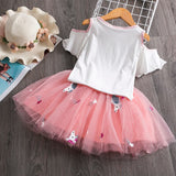 Unicorn Girls Dress 2pc Clothes Sets Baby Toddler Outfits Summer T- Shirt Tutu Children Kid Dresses for Girl Party Clothes Suits