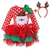 Red Christmas Party Girls Dress Santa Claus Costume Kids Dresses For Girls Xmas Gifts Children Sequined Clothes 2 3 4 5 6 Years