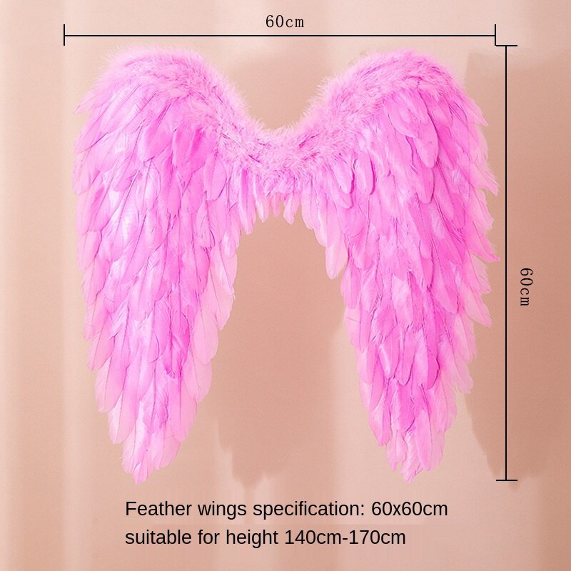 Black White Angel Feather Wings Holiday Party Props Scene Layout Kids Women Girls Catwalk Performance Show Cosplay Costume