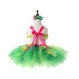 Flowers Hawaii Grass Skirt Outfits for Girls Kids Dance Tutu Skirts for Campfire Party Princess Toddler Tutus Fancy Costumes
