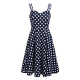 Mesh Cape and Cami Vintage Polka Dot Elegant Party 50s Robes Cotton High Waist Dress