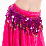Women Chiffon Belly Dance Hip Scarf Dance Shows Zumba Class Sequin Beads Coin Tassel Wrap Belt Skirt