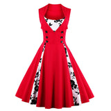 Robe Vintage 50s 60s Retro Cotton Patchwork Pin Up Swing Party Polka Dot Women Casual Dresses