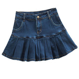 Retro Denim Shorts Skirt Women Summer Korean Streetwear Ladies Jeans Mini Skirts
