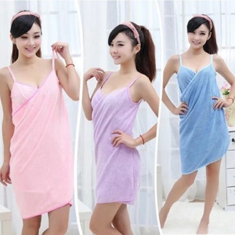 New Home Textile Women Robes Bath Wearable Fast Drying Towel Dress