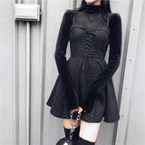 2023 Women Plaid Pleated Mini Dress Gothic Harajuku Sexy Sling Strap Backless Rock Punk Jurken Goth Girls Female Short Vestidos