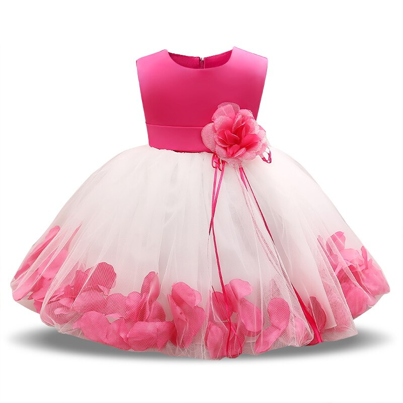Flower Baby 1st 2nd Birthday Outfit Dress Newborn Baby Girl Baptism Clothes Tutu Christening Wedding Gown Infant Party Dresses