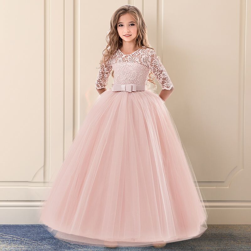 Teenage Girl Clothes Summer 2021 Lace Flower Girl Dress For Wedding Party Kids Clothes Children's Princess Costume 10 12 14 Year