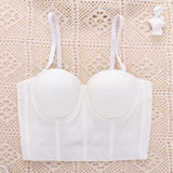 Sexy Crop Top To Wear Out Sleeveless Camis Built In Bra Ladies Cropped Top Nightclub Party Corset Push Up Bustier