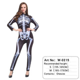 Halloween Adult Children Costumes Masquerade For Men and Women Skull Skeleton Ghost Party Clothes Horror Bodysuit