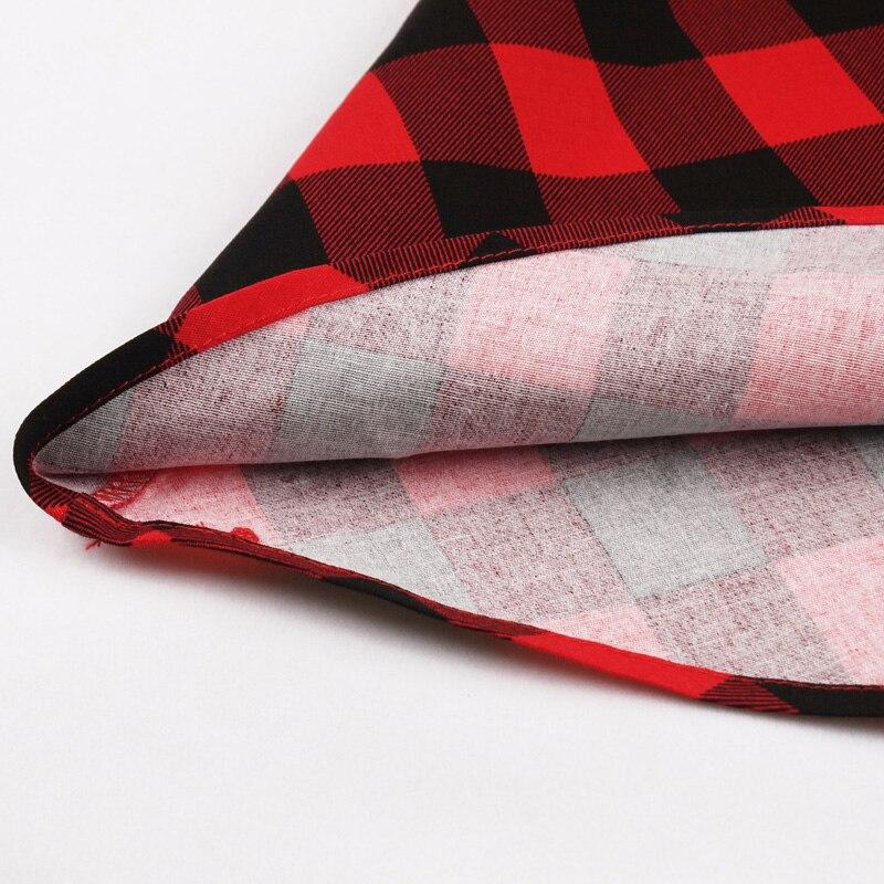 2023 Gingham Vintage Dress Elegant Women Turn Down Collar Button Up Rockabilly 50s Style Red Plaid Cotton Dresses with Belt