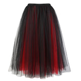 Women Sexy Fluffy Multilayer Tulle Skirt Ball Gown Ruffled Chiffon Lace Mesh Retro Multicolor Long Skirt Victorian Fashion Skirt