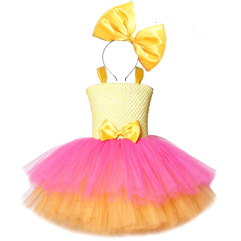 3 Layers Lol Surprise Girls Tutu Dress with Big Bow Headband Lol Doll Costumes for Girl Kids Christmas Holiday Dresses New Year