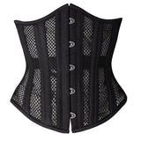 Women Double Steel Boned Mesh Breathable Waist Trainer Control Underbust Sexy Corset Bustiers