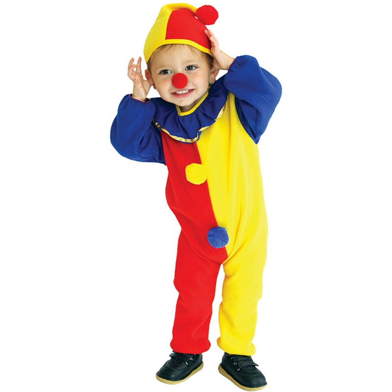 Carnival Clown Circus Cosplay Costumes Halloween Children Kids Boys Girls Baby Birthday Carnival Party Dress For Role P