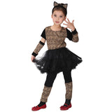 2021Girl Animal Wild Little Leopard Costume Short Dress for Girls Kids Halloween Carnival Party Costumes