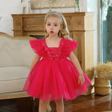 Princess Dress For Girls Sequin Elegant Wedding Party Prom Gown Children 3 4 5 6 7 8 Year Kids Evening Christmas Tutu Clothes
