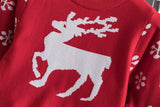Christmas Reindeer Girls Dress Snowflake Kids New Year Clothes Winter Knitted Long Sleeve Sweater Costume Children's Clothing