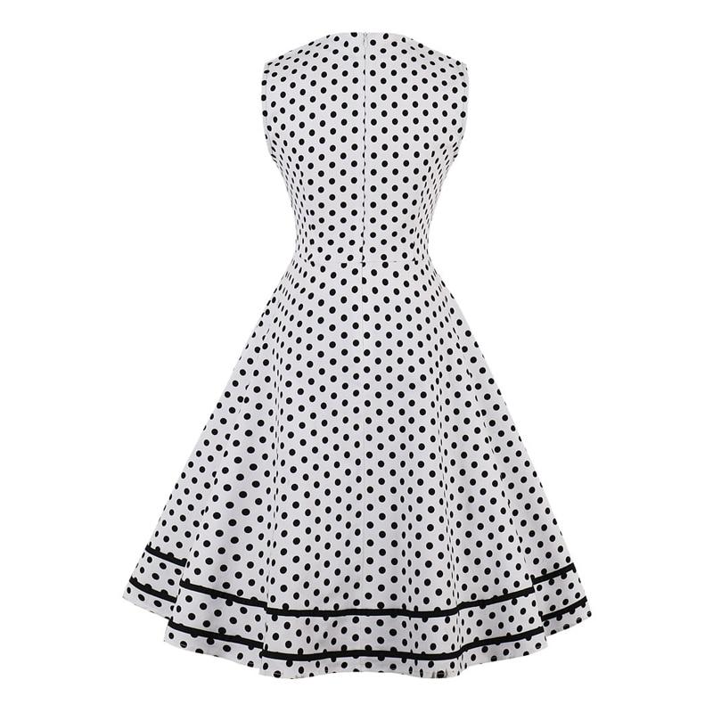 2024 4XL Plus Size Women Clothing Square Neck Tie Front Sleeveless Polka Dot Vintage Elegant 50S Summer A Line Rockabilly Dress