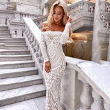 Off shoulder Sequin Long Evening Party sequined Stretch Floor Length Maxi Elegant Dress