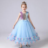 Baby Girl Pink Princess Dress Sequin Flower Girl Dress Birthday Party Dress Kids Formal Wear Wedding Party Dress With Bow