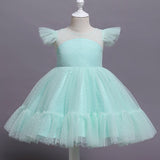 Girls Kids Wedding Party Tutu Dresses For Children Tulle Polka Dot Princess Costume Evening Dress Bridesmaid Prom Gown Clothing