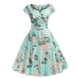 Slim Short Sleeve Vintage Hepburn Style Dress