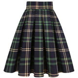 Jk Uniform Student 3XL Vintage Women Pleated Skirts Plaid Print Plus Size Midi 50s 60s Rockabilly Pin Up High Waist Summer Skirt