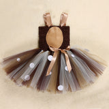 Deer Costumes for Girls Christmas Dress for Kids Halloween Costumes Reindeer Tulle Tutu Dress Birthday Princess Clothes Brown