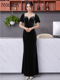 Flared Sleeve Velour Evening Dress Mermaid Elegant Floor Length Women Formal Party Gowns Vintage Dress