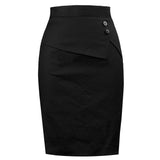 Office Ladies Black Skirt Chic Slim Fit High Waist Bandage Skater Women Summer Hippie Bodycon Knee Length Korean Short Skirts
