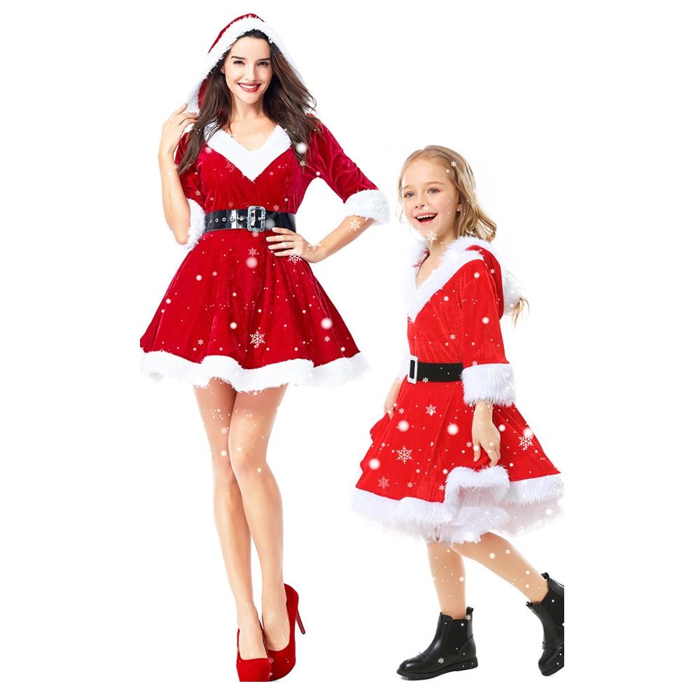 Christmas Children Clothes Girl Dress Cosplay Red Santa?Claus One Piece TUTU Dress Costume Child Festivals Party Dresses