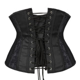 Women Waist Training Black Underbust Corset Top Basque Corselet Bustier Lingerie Belt