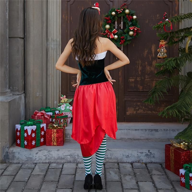 Sexy Christmas Dress For Women Santa Claus Costume Cosplay For Adult Carnival Performance Party Suit