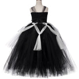 Black Spider Hallloween Costume for Girls Kids Long Witch Tutu Dress Children Fancy Dresses Party Tulle Outfit Gown Ankle Length