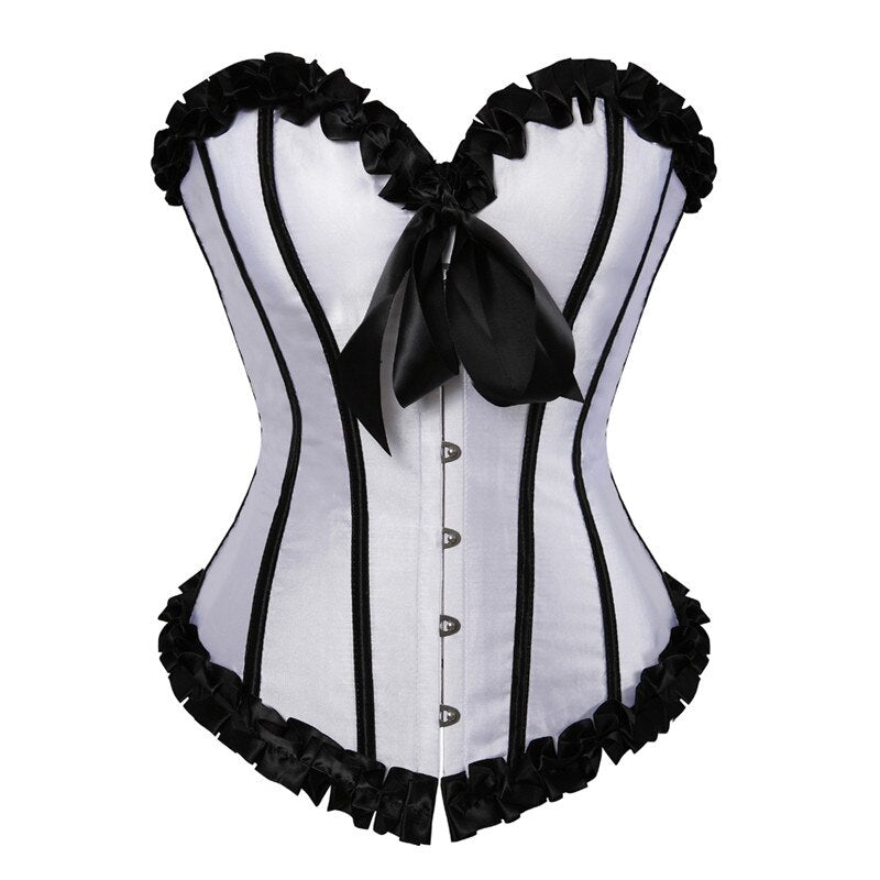 Overbust Corset Tops For Women Plus Size Corsets And Bustiers Shapewear Lingerie Sexy Corselet Lace Overlay Vintage