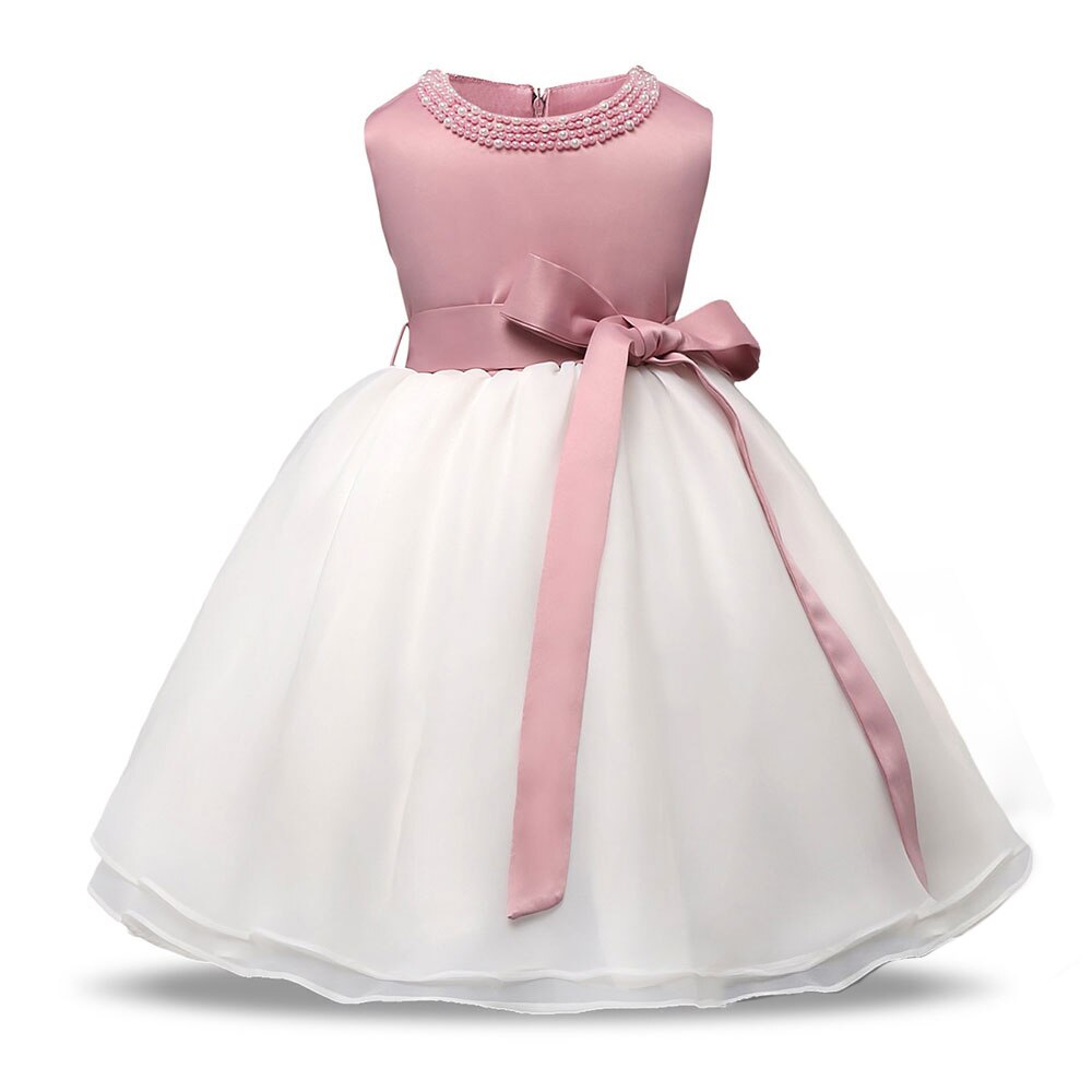 Baby Princess Dress Beautiful Beads Ball Gown Dress for Wedding Party Toddler Christening Gown Age 1 2 Years Baby Birthday Dress
