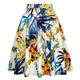 Solid Color Cotton Womens High Waist A-line Vintage Skirt Ladies Casual Black Plus Size Rockabilly Skirts Swing School Clothing