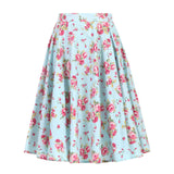 Spring Animal Leopard Retro Vintage 50s Skirt Women Ladies A Line Midi Floral Print Plus Size Sexy High Waist Swing Pinup Skater